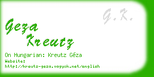 geza kreutz business card