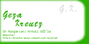 geza kreutz business card